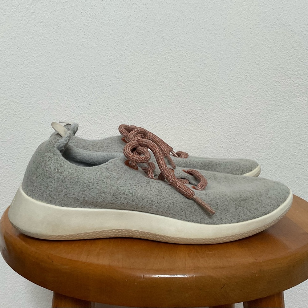 Allbirds Super Light Light Grey, Brown Laces Merino Wool Sneakers Size 6